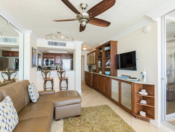 Views of the gulf from the bedroom and living room
